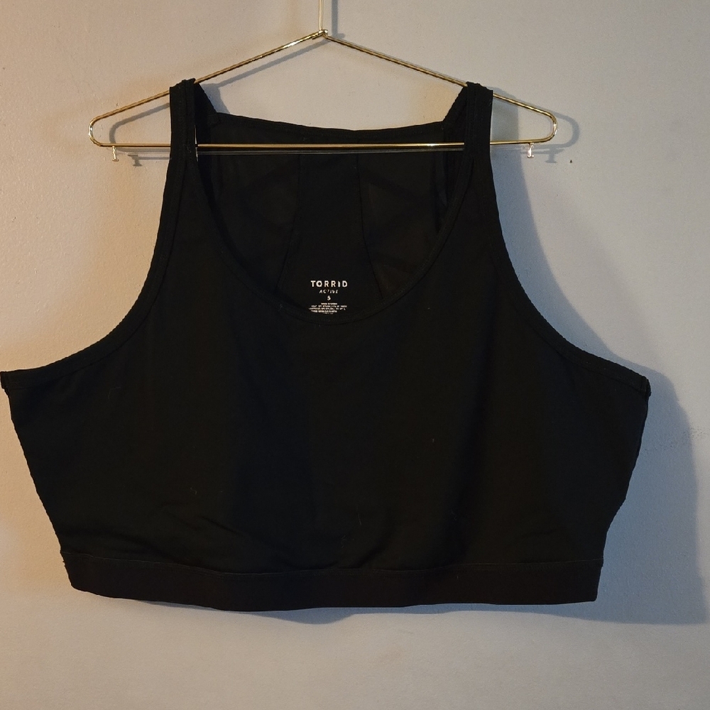 Torrid Black Sports Bra with Wide Straps and Scoop Neckline
